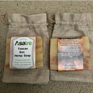 Tuscan Sun Hemp Soap bundle of 2, vegan, clean ingredients, new, organic, simple